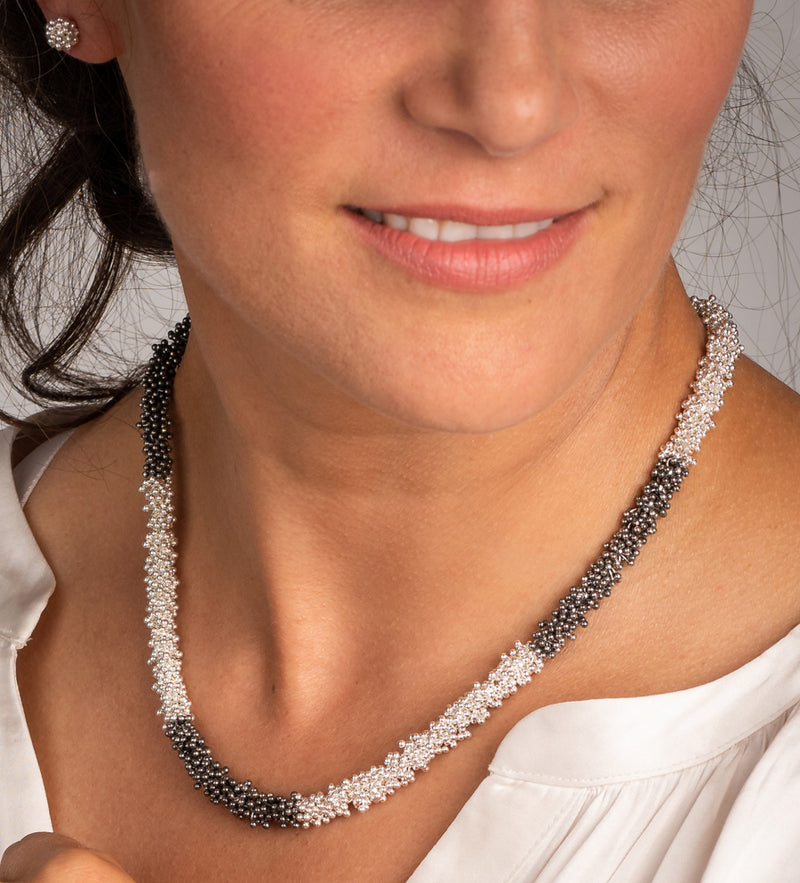 Large black and white ShikShok necklace
